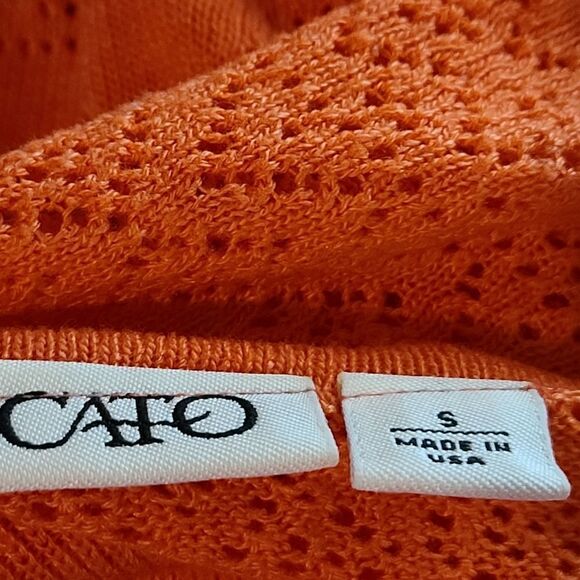 Cato Coral Knitted V-Neck Top - Picture 5 of 5